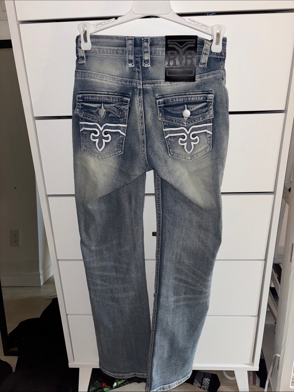 Women’s / Girls Gray Washed Straight-Leg Jeans